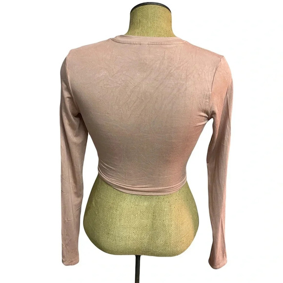 divided H&M wrap front long sleeve crop top size small - Picture 2 of 3